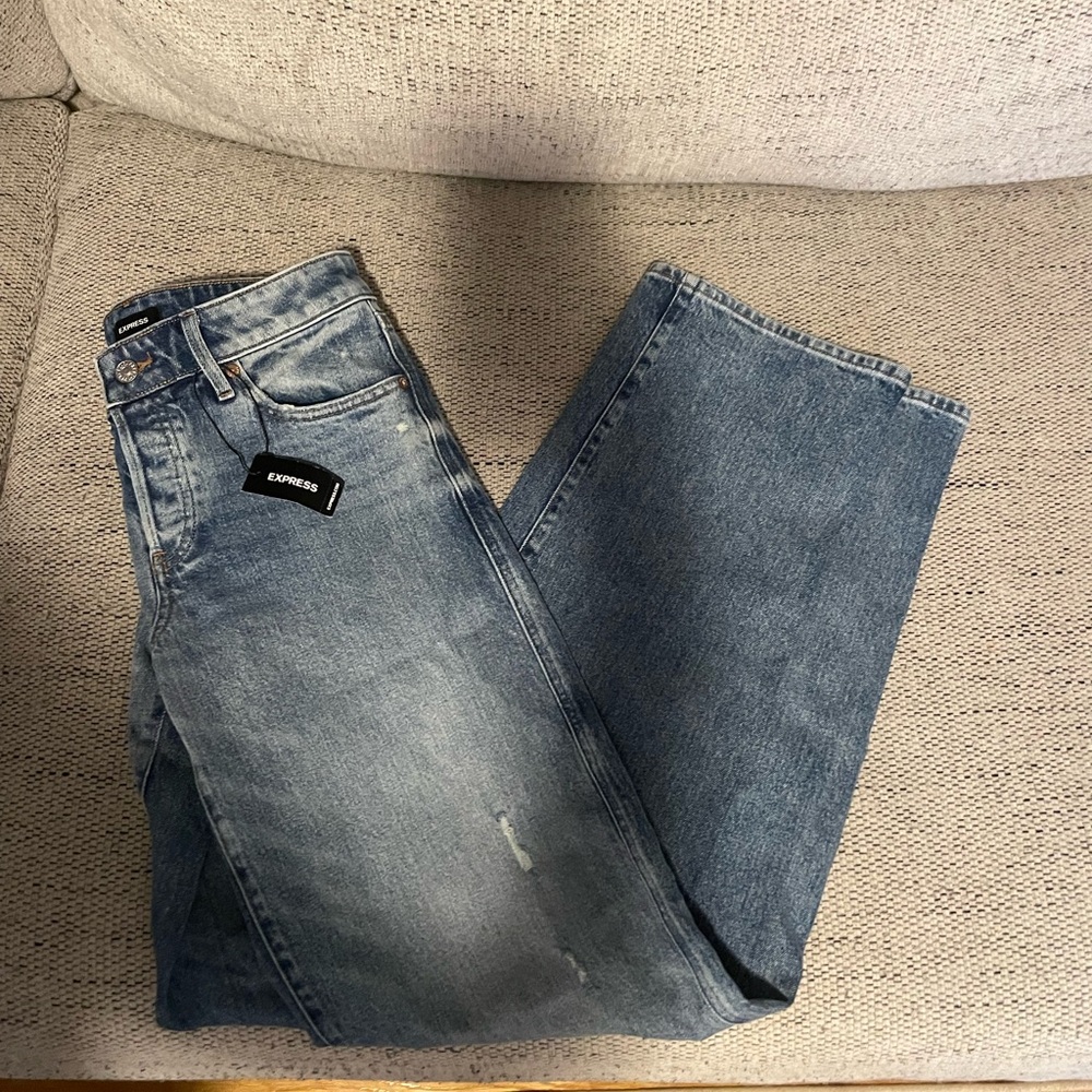 Express low rise relaxed straight jeans